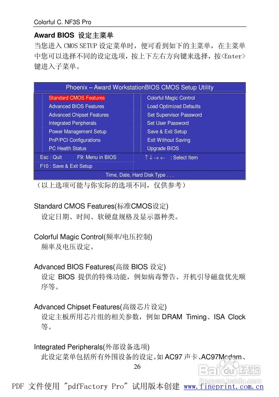 七彩虹C.NF3S Pro型主板说明书:[4]