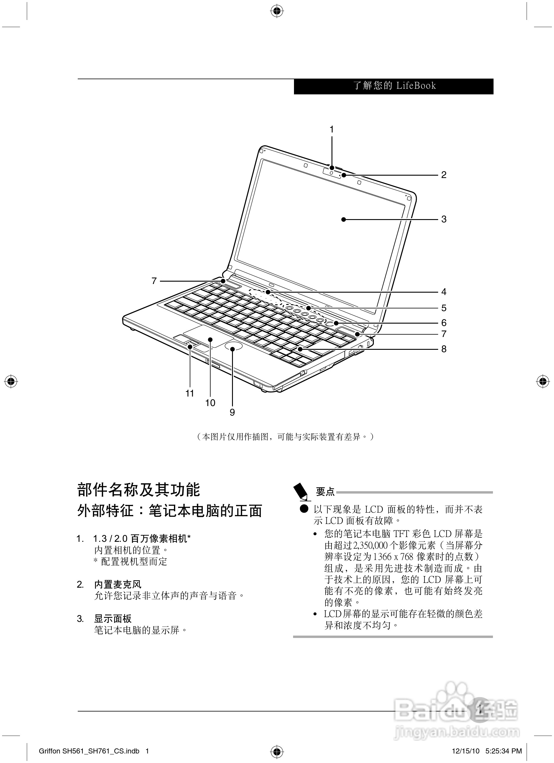 富士通Griffon SH561笔记本电脑使用说明书:[1]