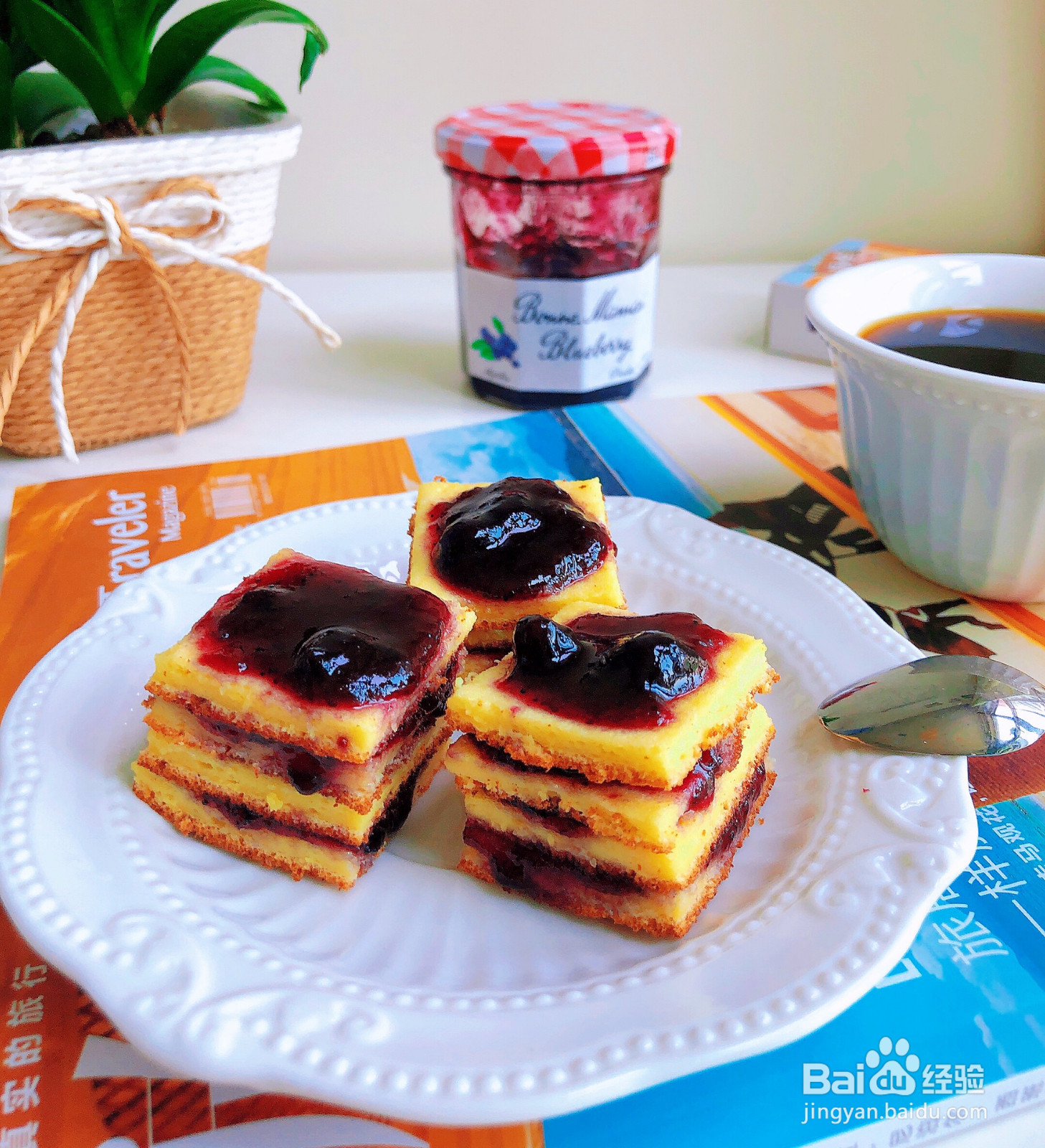 蓝莓果酱夹心蛋糕的做法
