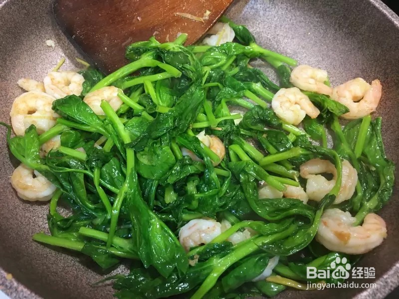 怎样做出家常菜系列之豆苗虾仁