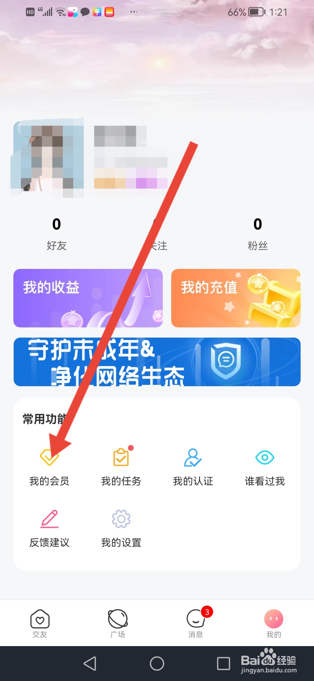 交朋怎么开通会员