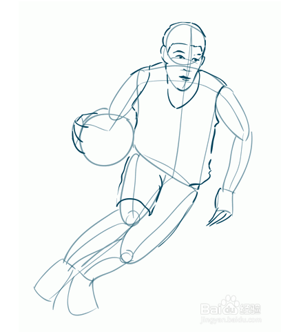 如何画篮球运动员?