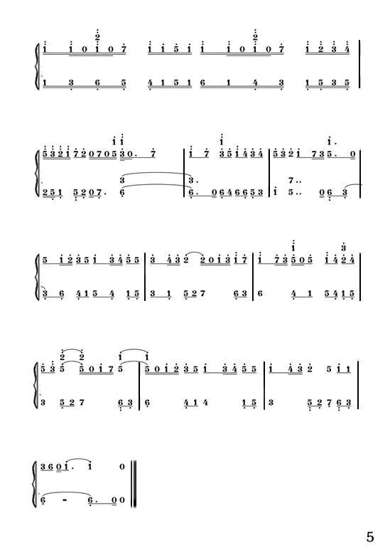 river flows in you 双手钢琴简谱