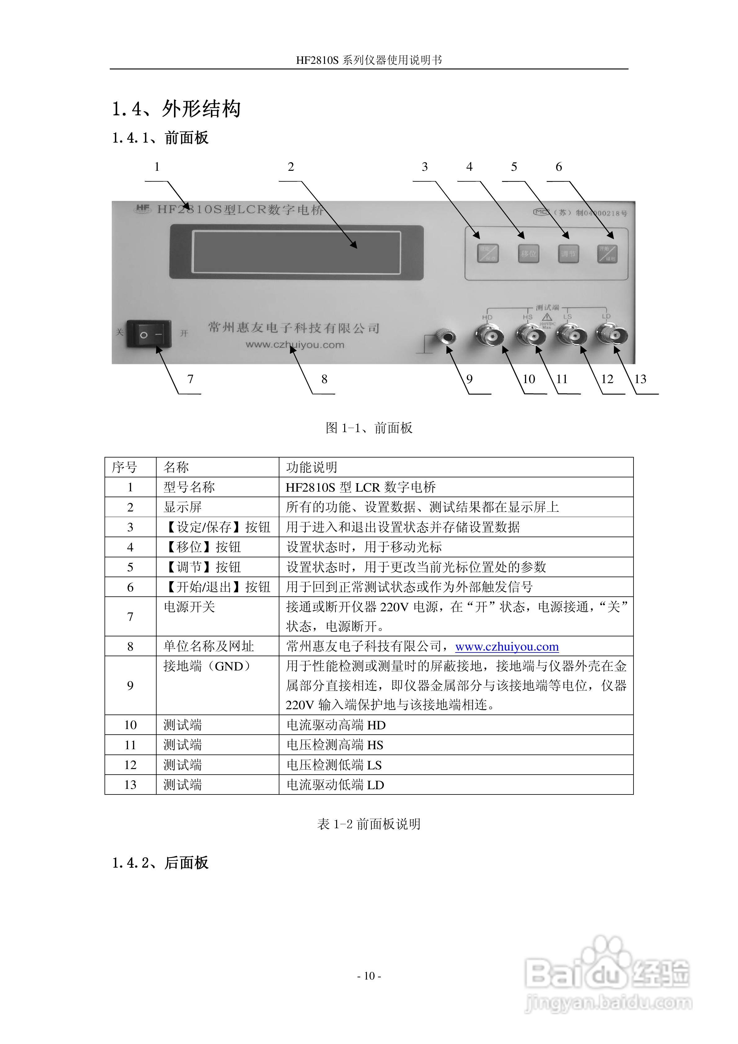 惠友HF2775S型电感测量仪使用说明书:[1]