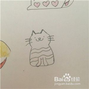 怎么画一只波浪条纹小猫？