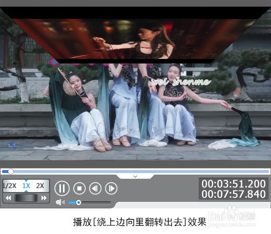 如何为视频添加绕上边向里翻转出去特效
