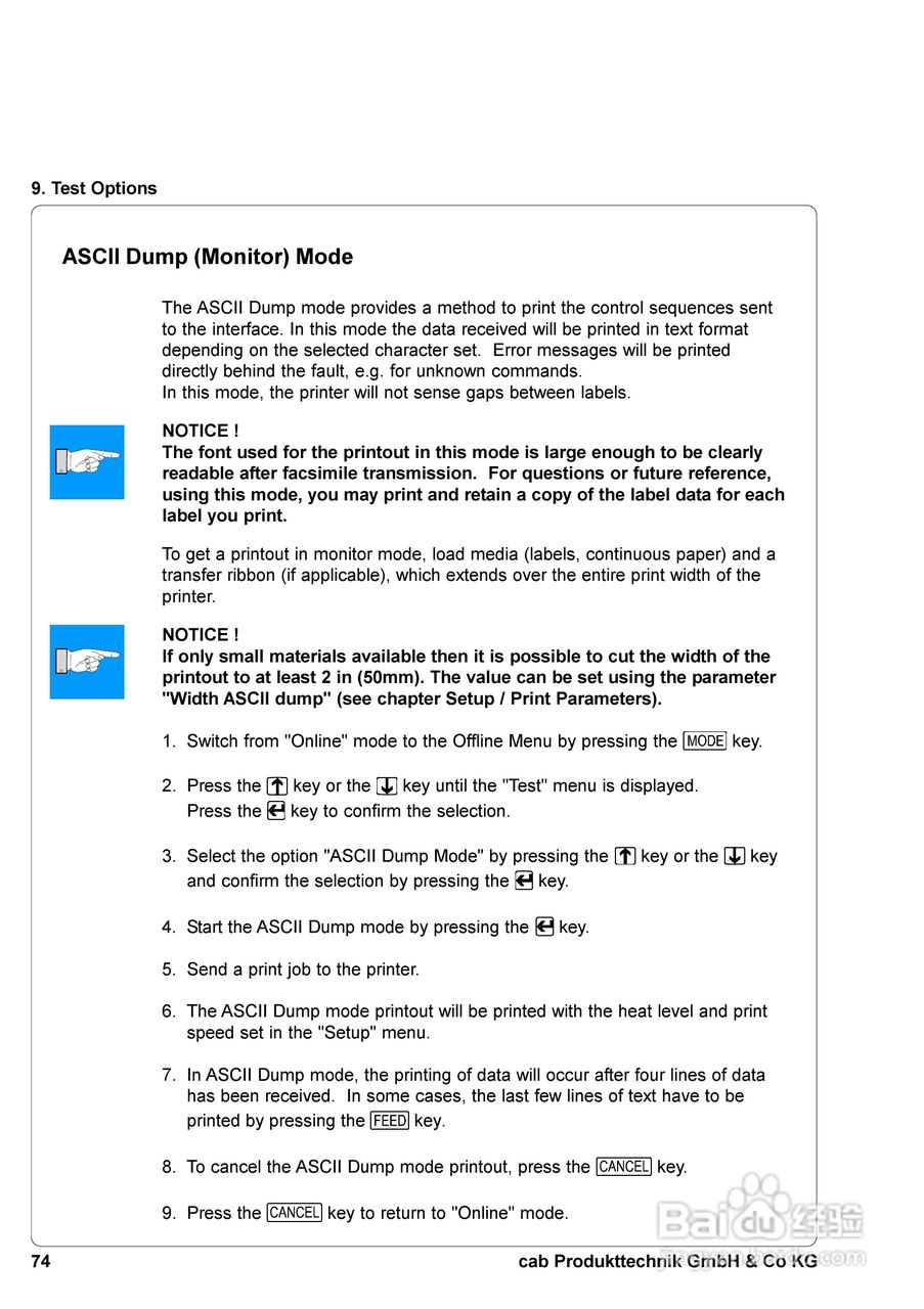 cab A8300打印机使用说明书:[8]