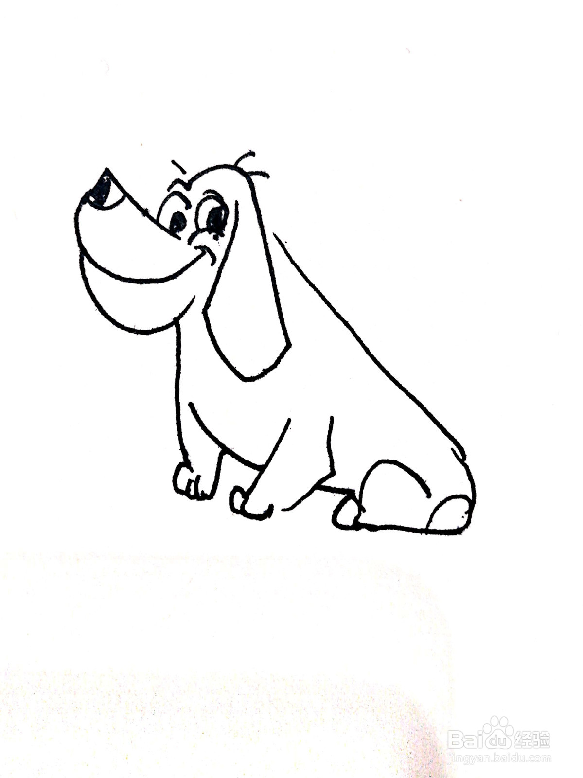 坐着的小狗线描画怎么画