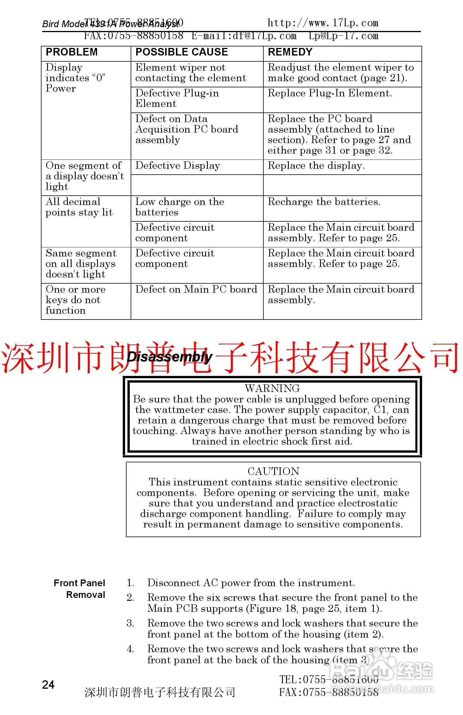 BIRD4391A鸟牌功率计使用手册:[4]