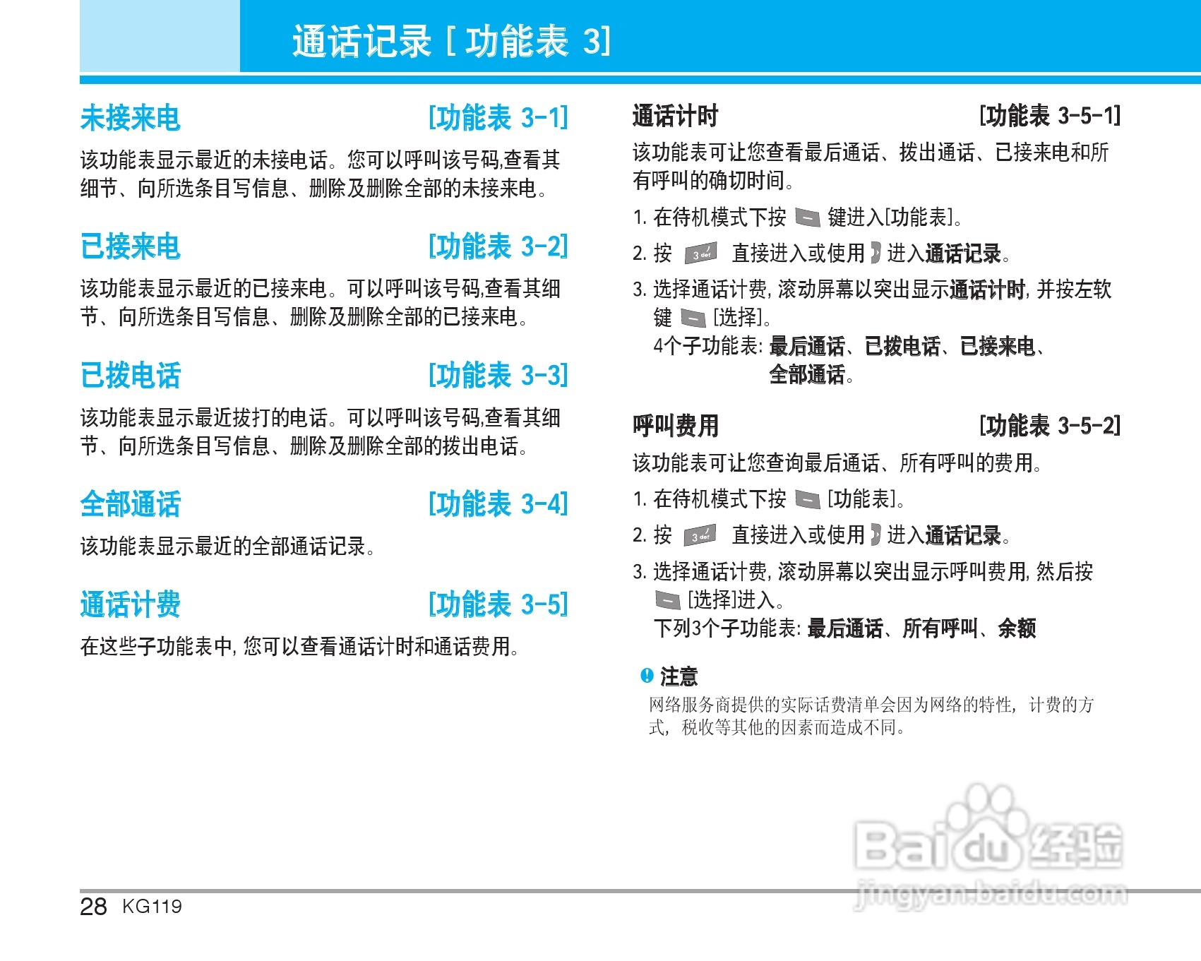 乐金手机KG119型使用说明书:[3]
