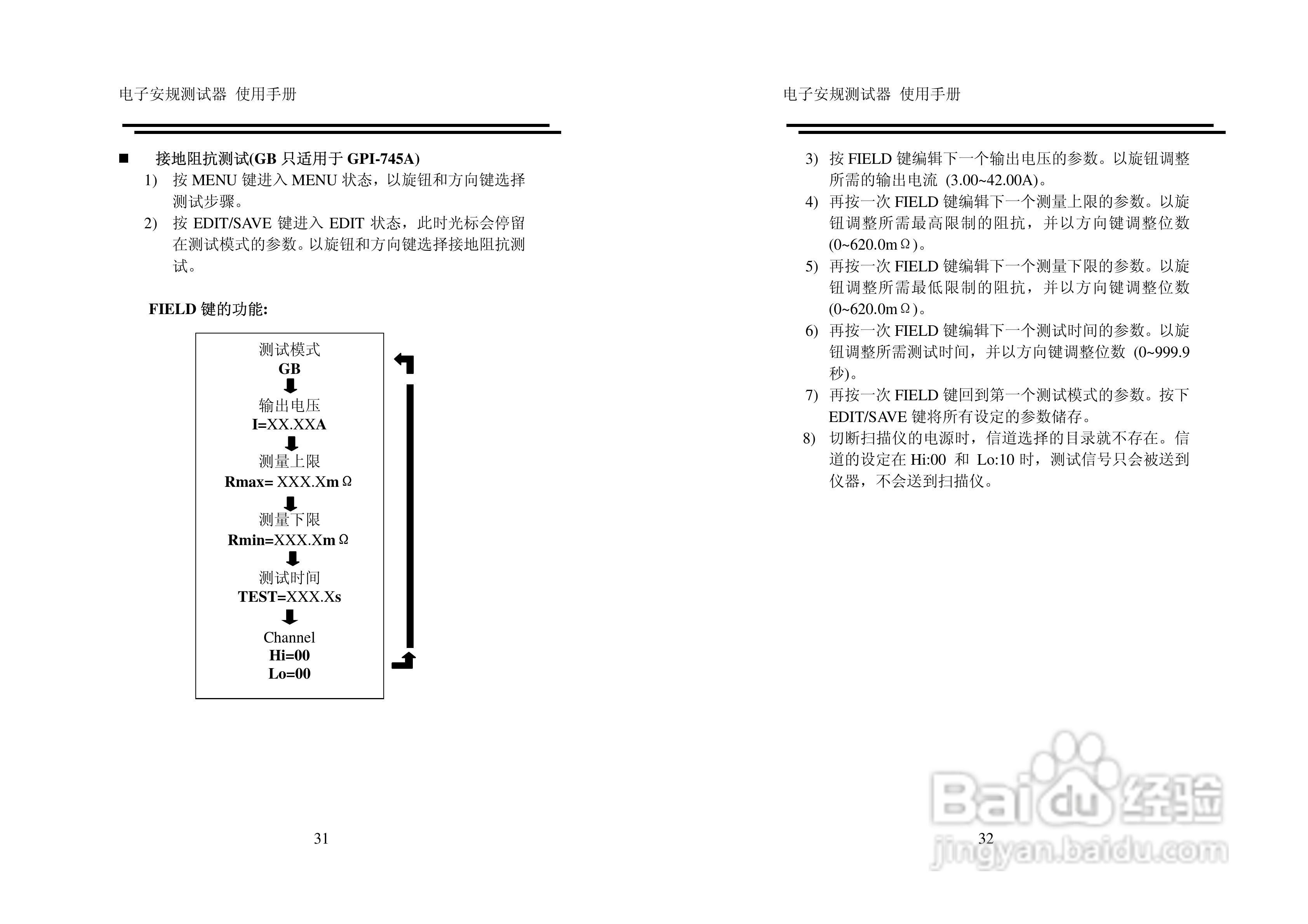固纬GPI-735A电子安规测试仪使用说明书:[2]
