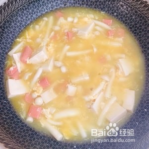 美食汤羹--豆腐火腿菇