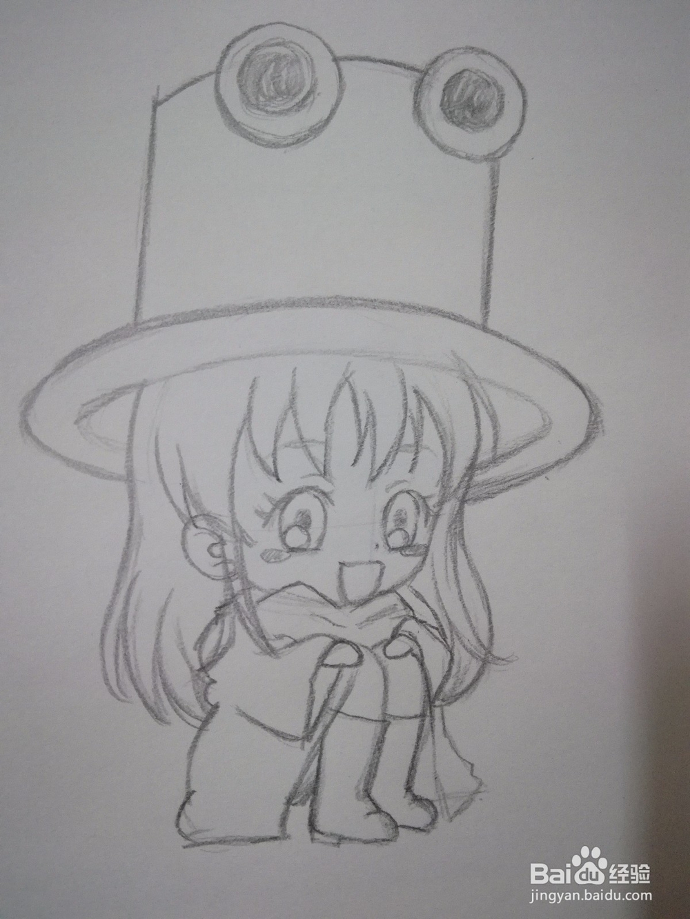 怎么画一个蹲坐着的Q版漫画人物