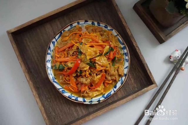 家庭自制虫草花鲜炒猪瘦肉