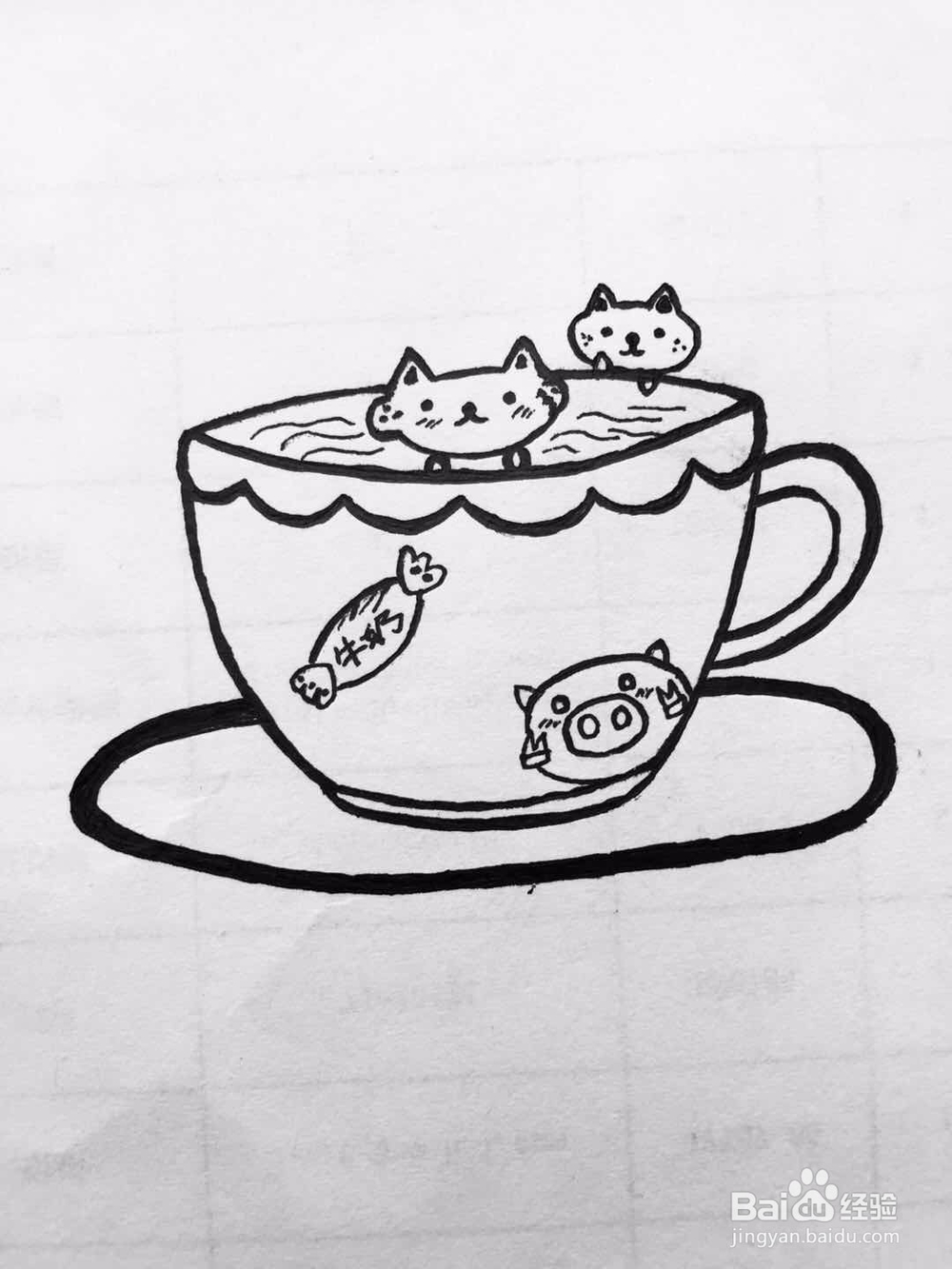 茉莉手绘之可爱萌茶杯