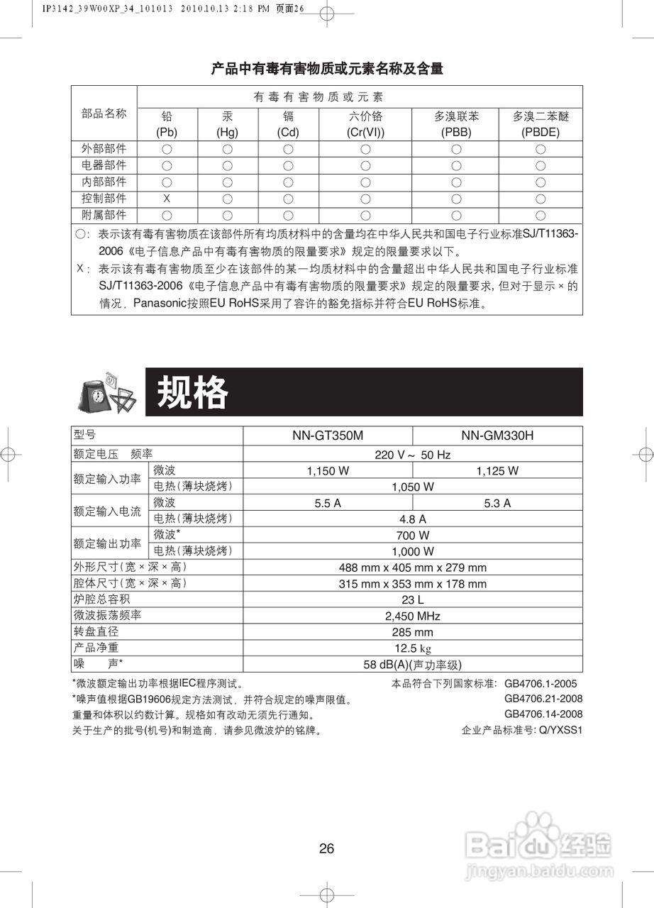 松下NN-GT350M微波炉使用说明书:[3]
