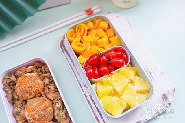 家庭自制春之美味便当盒