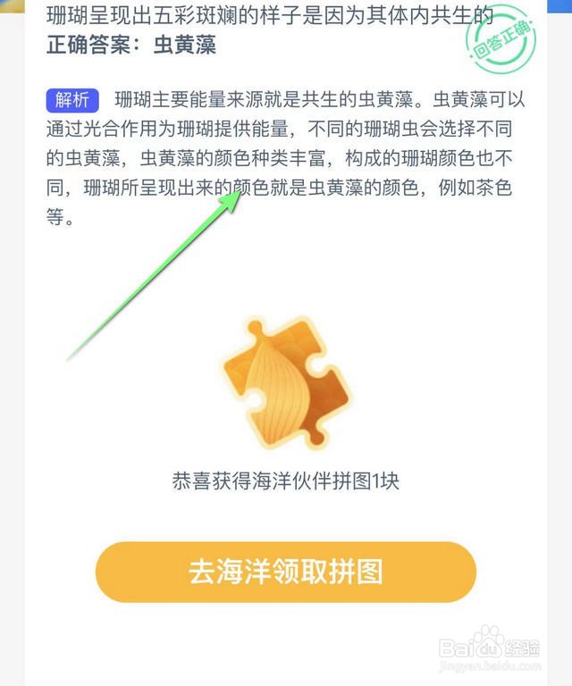 瑚呈现出五彩斑斓的样子是因为其体内共生的
