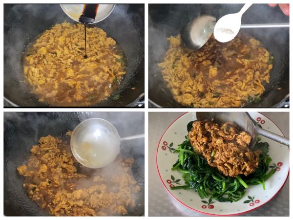 酱香鸡蛋拌菠菜