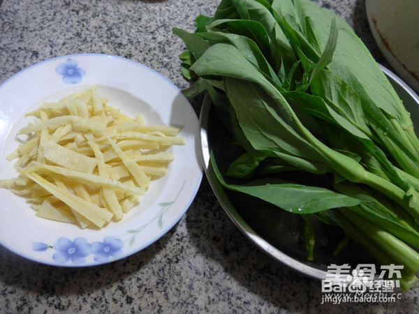 冬笋炒油菜蕻