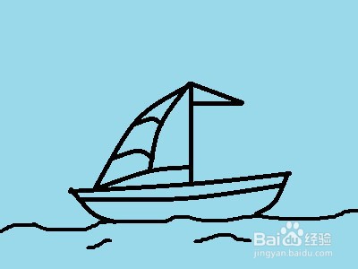 小帆船简笔画