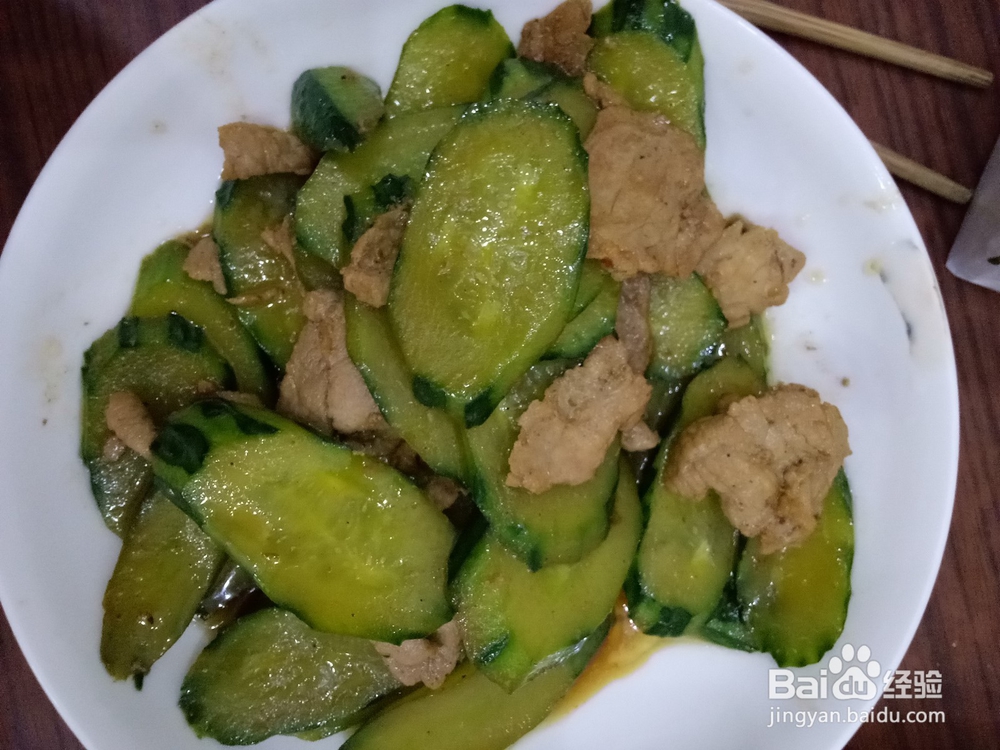 简单黄瓜炒肉片