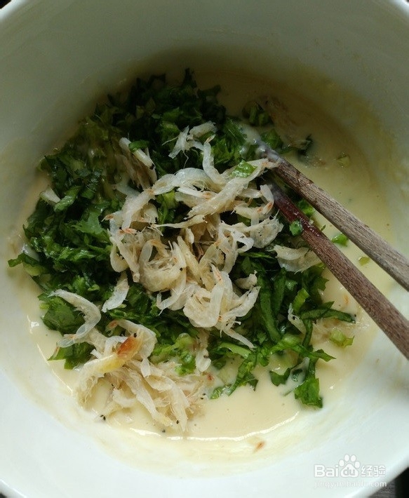 虾皮苦苣饼做法
