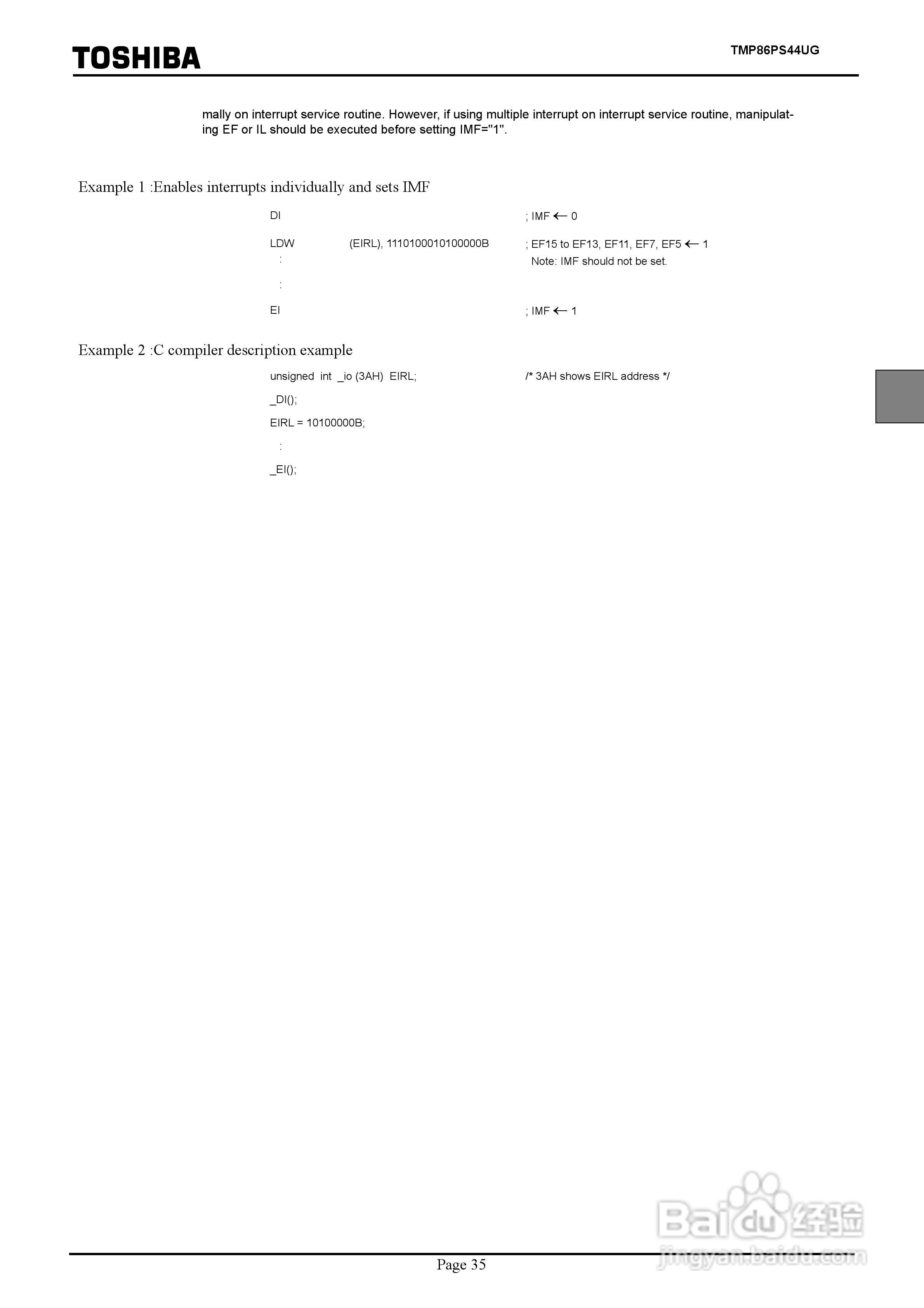 TOSHIBA TMP86PS44UG微处理器说明书:[5]