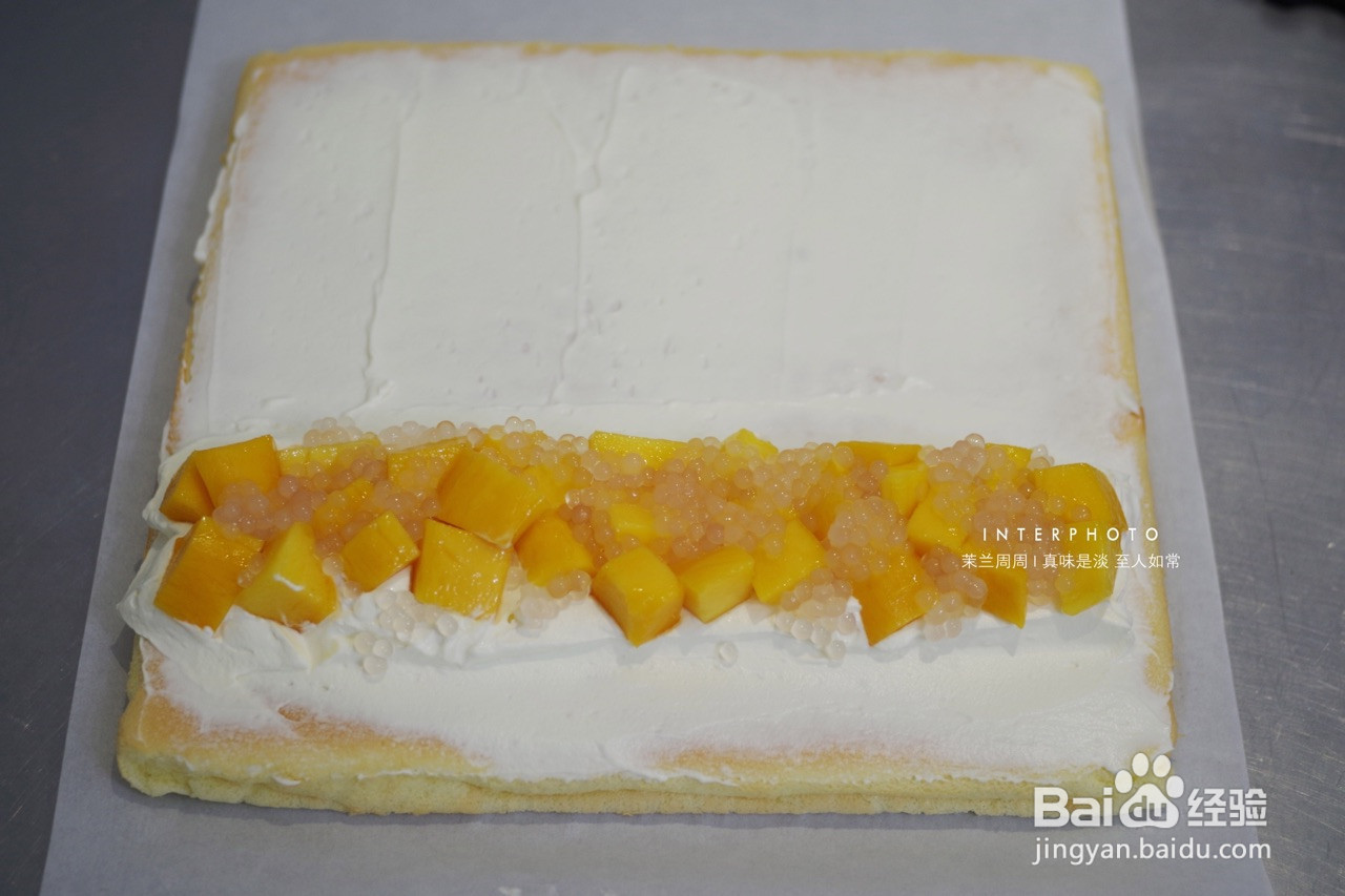 爆浆芒果椰椰奶冻蛋糕卷的做法