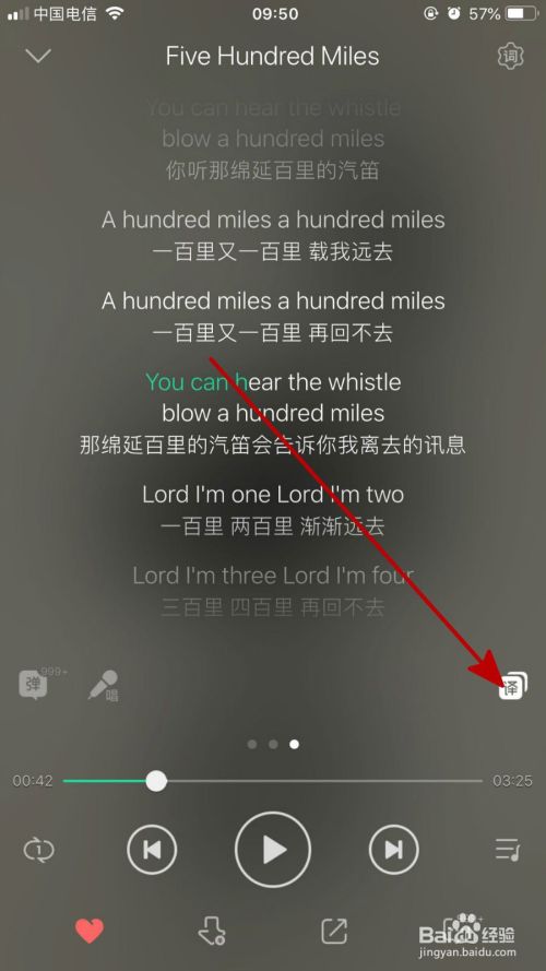 QQ音乐中如何查看一首英文歌双语歌词