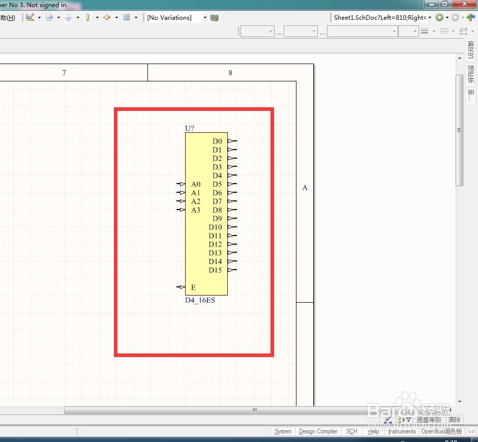 如何在AD中放置4转16分立使能解码器？