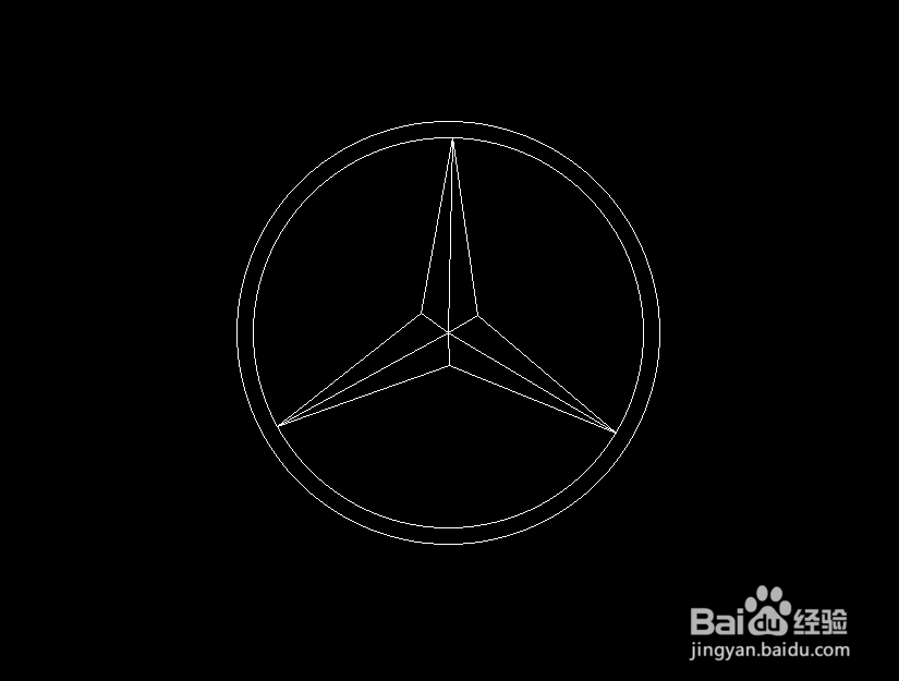 奔驰标志一笔画怎么画
