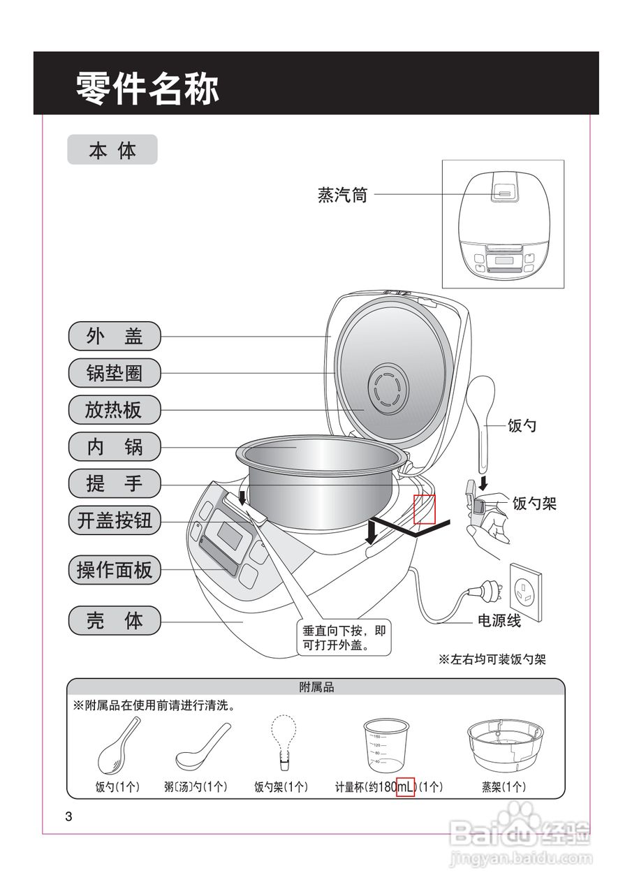 电饭煲的结构示意图图片