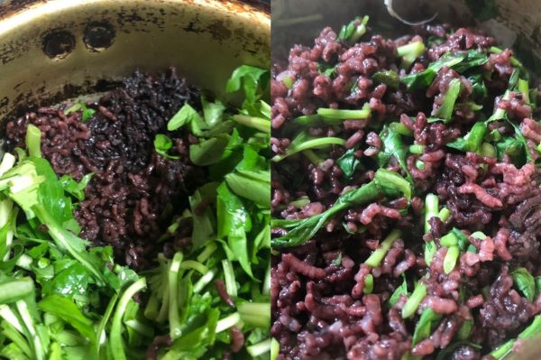 马兰头紫米烩饭