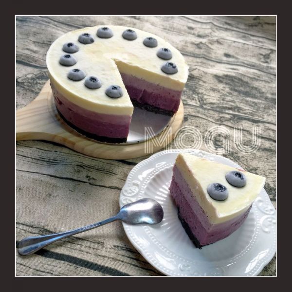 蓝莓渐变冻芝士蛋糕