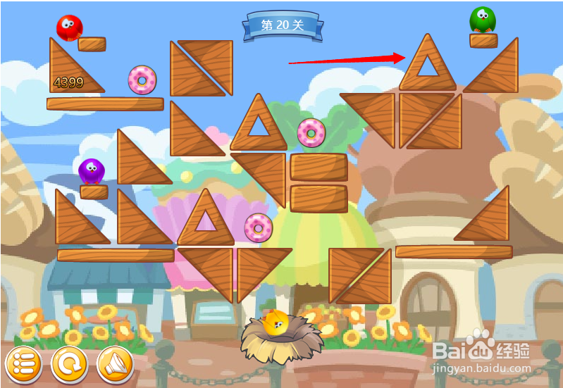 小游戏泡泡鸟历险记第20关