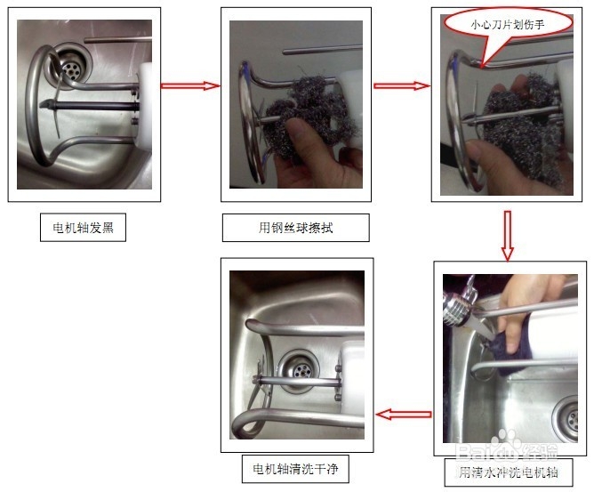 豆浆机加热管糊管及电机轴发黑清洗方法
