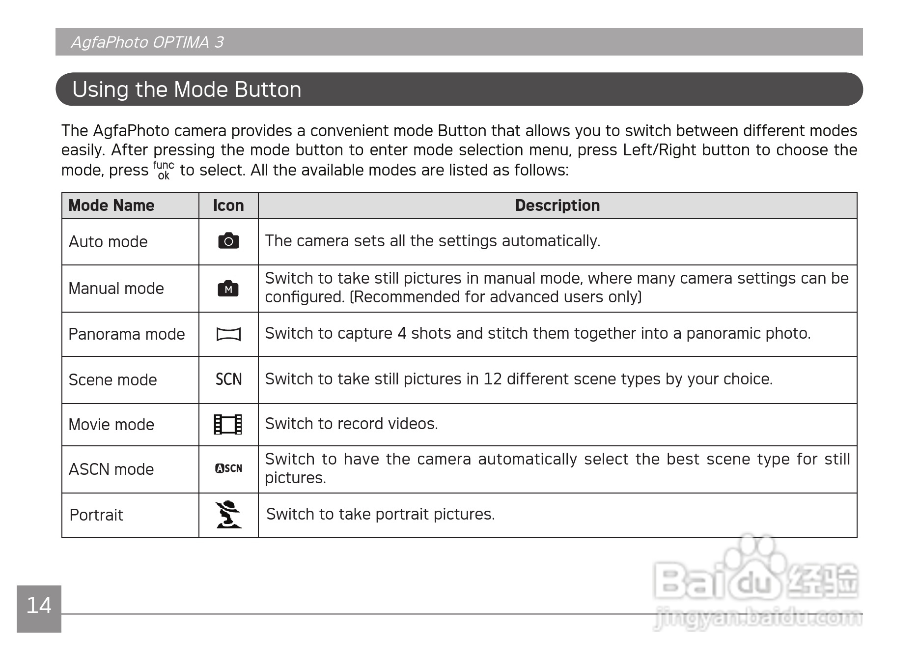 爱克发AgfaPhoto OPTIMA 3数码相机使用说明书:[2]