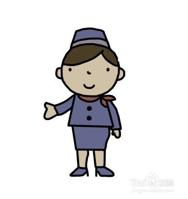 人物简笔画 空姐 百度经验