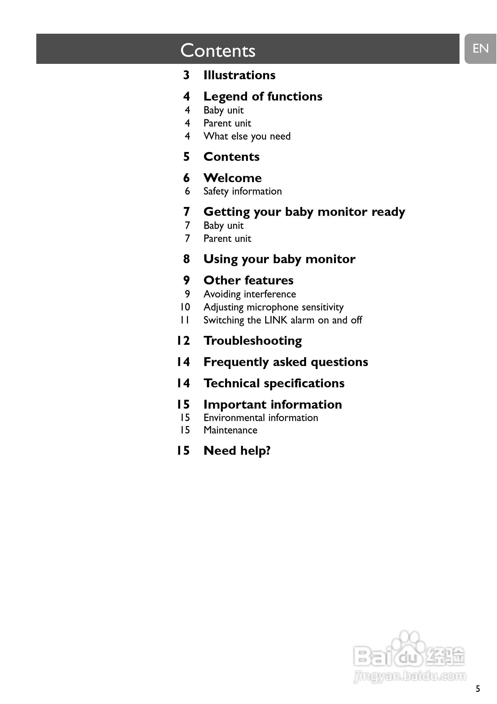 Philips SCD463家庭婴儿监视器监护器说明书:[1]