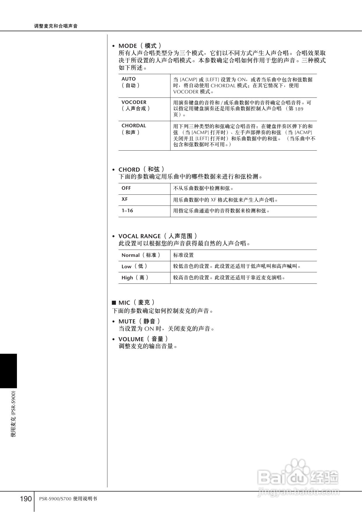 雅马哈PSR-S700电子琴使用说明书:[10]