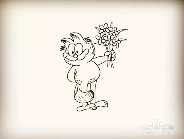 加菲猫的简笔画教程