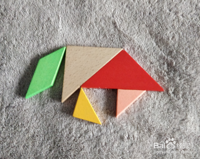 非洲草原上的斑马用七巧板怎么拼?