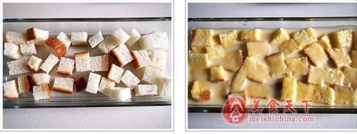 冬天的暖胃甜品-红薯面包布丁