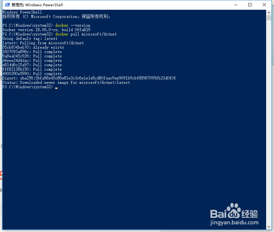 使用Docker下载ASP.NET Core 的官方镜像
