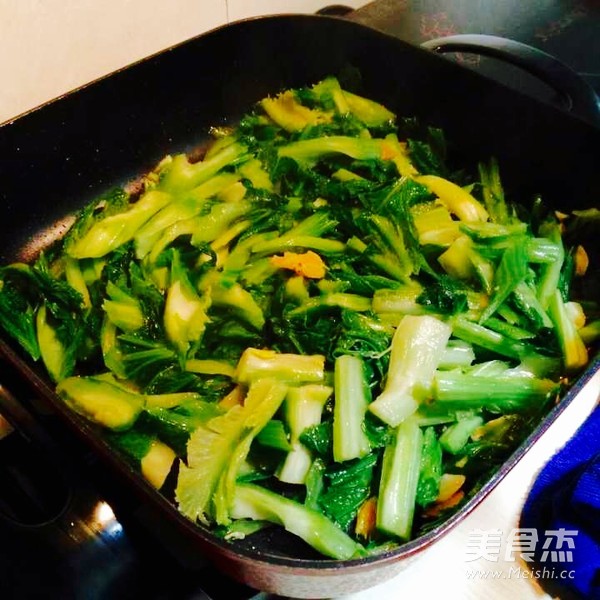 鸡油炒芥菜的做法