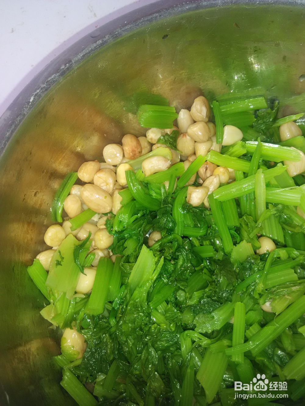 凉拌菜花生拌芹菜 百度经验