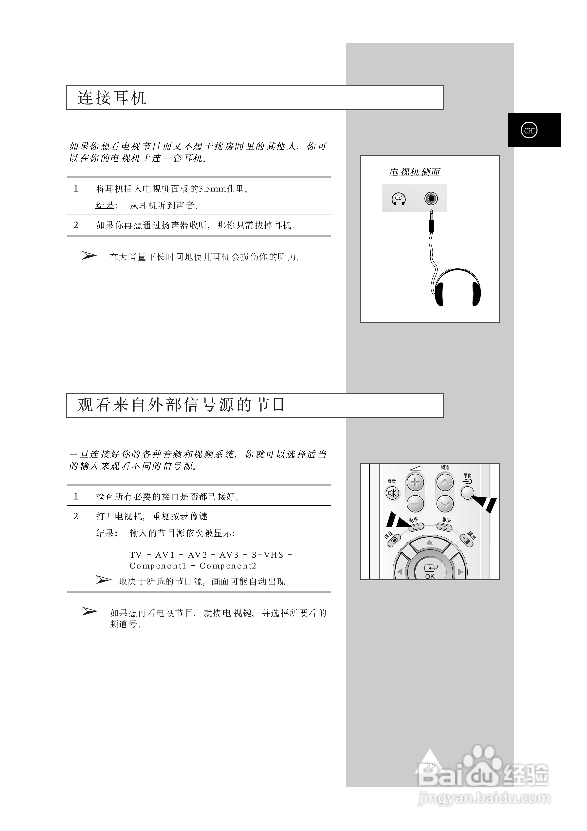 三星CS34A10彩色电视机使用说明书:[4]