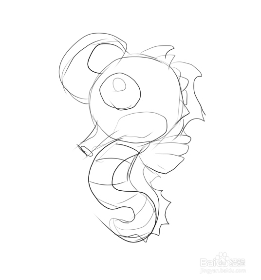 简笔画--Q版海马的画法