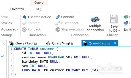 如何使用SQL Database Studio生成表CREATE语句